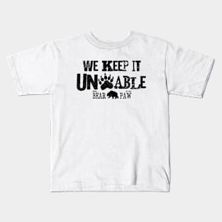 The Unbearable Design [Black Text] Kids T-Shirt